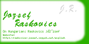 jozsef raskovics business card